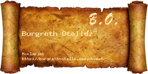 Burgreth Otelló névjegykártya